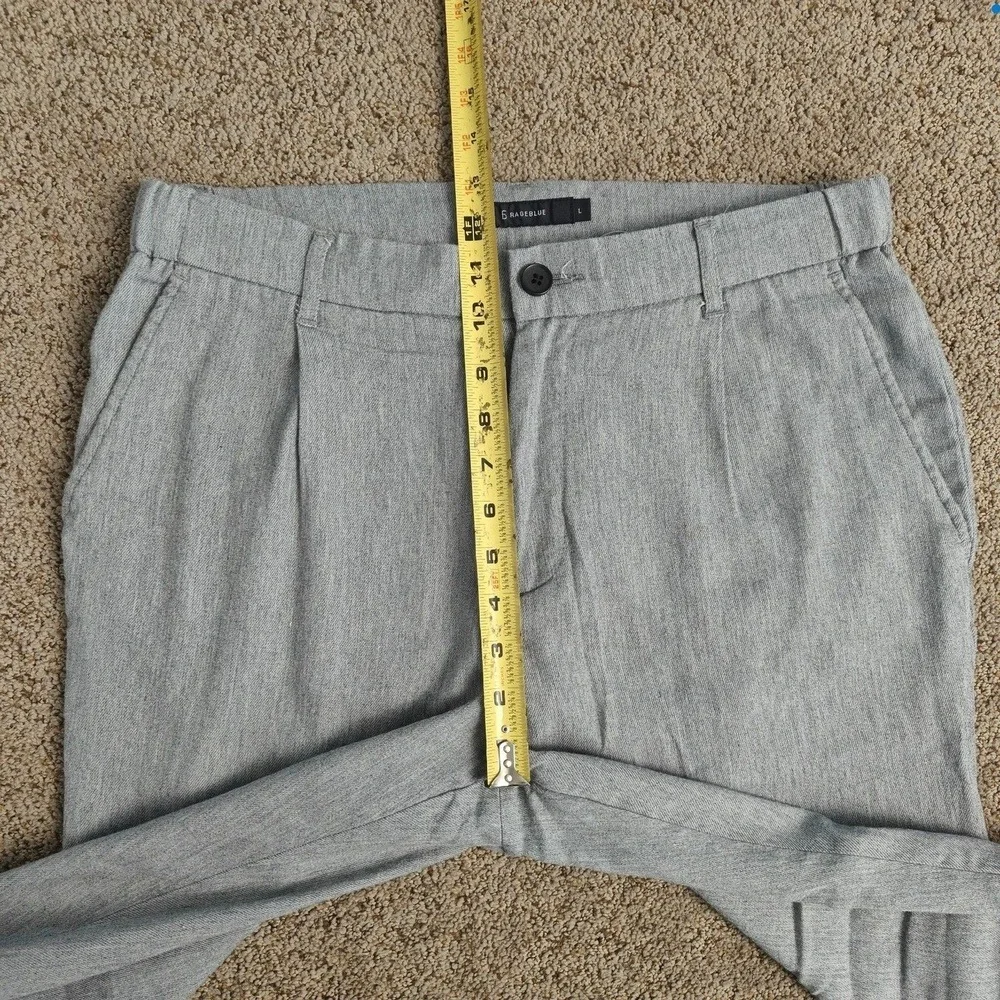 Rageblue Mens Gray Pleated Tapered Trousers Elastic Waist Cuffed Pants Size L